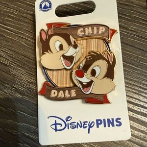 Disney Parks Chip 'n Dale Wood Inlay Pin